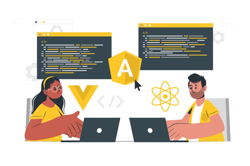 Illustration of people working together to solve a puzzle with a light bulb in the center