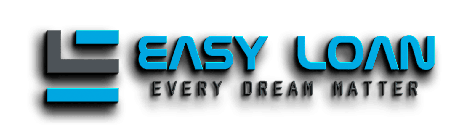 Logo of Easy Loan with blue text and a tagline 'Every Dream Matters'